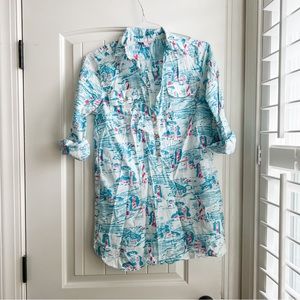 Lilly Pulitzer cover up in sailboat print